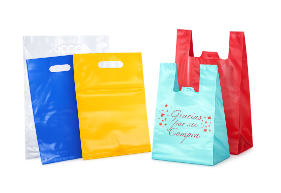Bolsas comerciales anónimas y personalizadass (mínimo 70% reciclado)